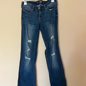 Hollister Distressed Dark Wash Boot Cut Jeans